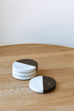 Load image into Gallery viewer, Round | Black &amp; White Marble Coaster