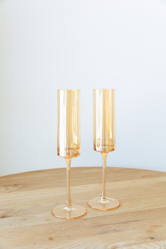 Amber | Cylinder Champagne Flute