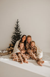 Gingerbread Checkerboard  | Family Bamboo Pajama Collection