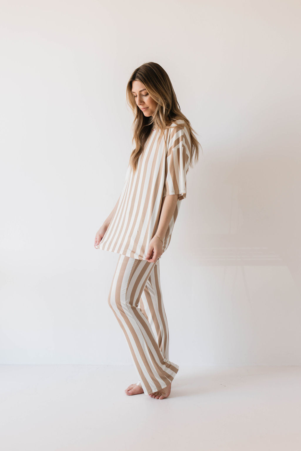Women's Bamboo Short Sleeve Pajamas  | Kal Stripe