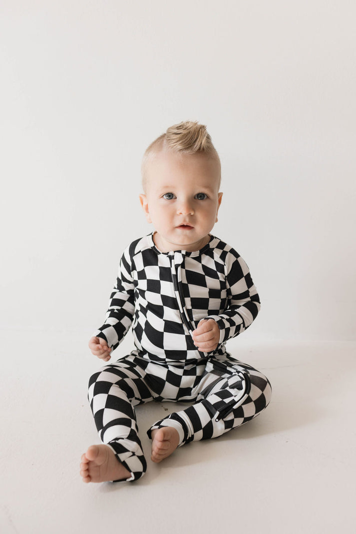 White/Red Crawdaddy Bamboo Zipper Pajama