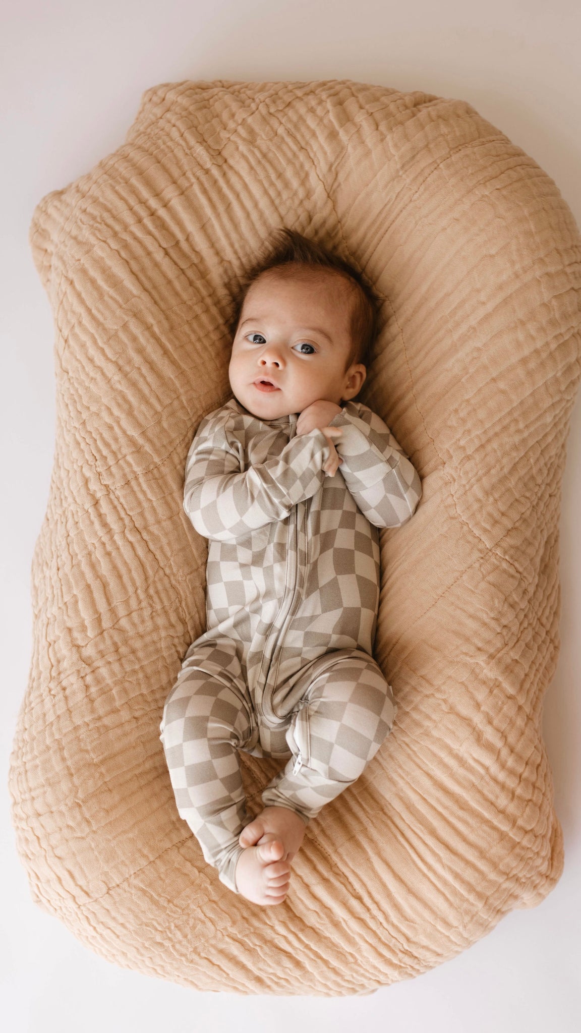 Boho Checker  Bamboo Zip Pajamas – forever french baby