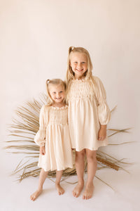 Cream | Muslin Long Sleeve Dress