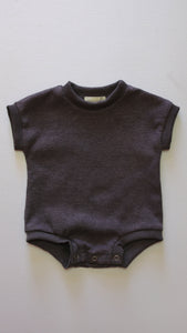 Grape Soda | Short Sleeve Waffle Romper