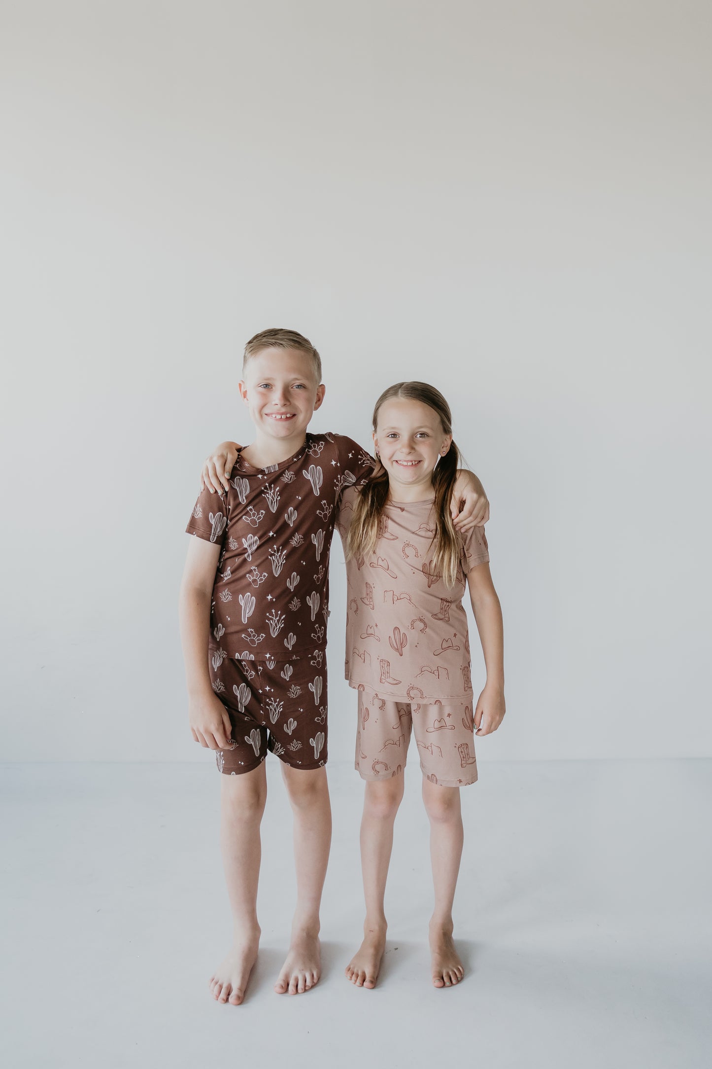 Children's Bamboo Pajamas Short Set | Minty x FF + Desert Dreams Bamboo