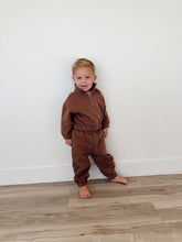 Load image into Gallery viewer, Chocolate | Children&#39;s 1/4 Zip Two Piece Sweat Set