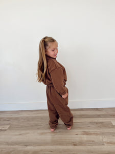 Chocolate | Children's 1/4 Zip Two Piece Sweat Set