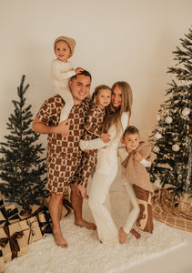 Gingerbread Checkerboard  | Family Bamboo Pajama Collection