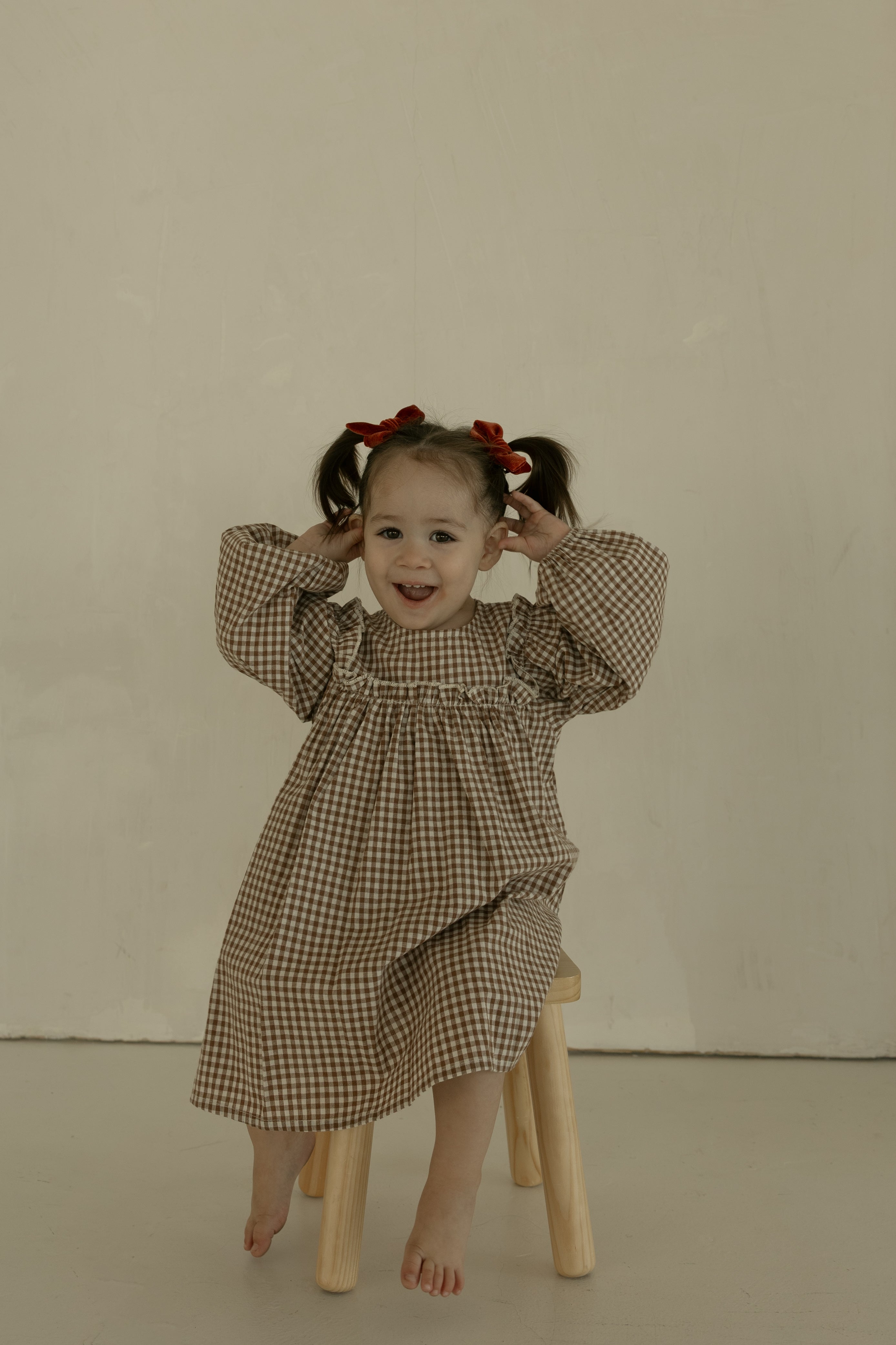 Child Long Sleeve Dress | Honey Gingham – forever french baby
