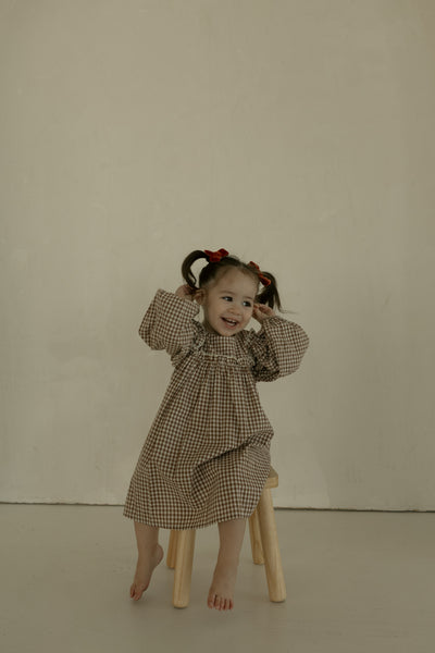 Child Long Sleeve Dress | Honey Gingham – forever french baby