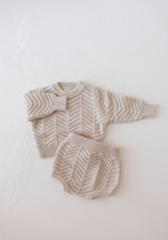 Load image into Gallery viewer, Chocolate Milk | Herringbone Knit Long Sleeve Bloomer Set
