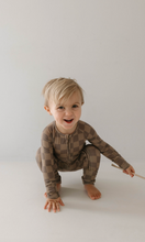 Load image into Gallery viewer, Faded Brown Checkerboard  | Bamboo Zip Pajamas