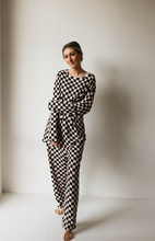 Load image into Gallery viewer, Black Checker  | Adult  Bamboo Pajamas