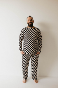 Black Checker  | Adult  Bamboo Pajamas