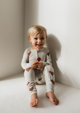 Load image into Gallery viewer, Queen of Hearts | Paisley’s Hand Drawn Print Bamboo Zip Pajamas