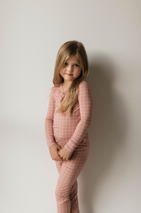 Cotton Candy Grid | Two Piece Bamboo Pajamas