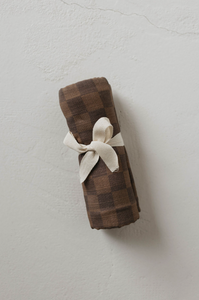 Faded Brown Checker  | Muslin Swaddle