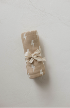Load image into Gallery viewer, Tan &amp; Cream Lightning Bolt  | Muslin Swaddle