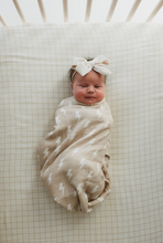 Load image into Gallery viewer, Tan &amp; Cream Lightning Bolt  | Muslin Swaddle