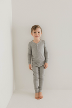 Load image into Gallery viewer, Ribbed Grey | Two Piece Bamboo Pajamas