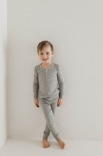 Load image into Gallery viewer, Ribbed Grey | Two Piece Bamboo Pajamas