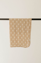 Load image into Gallery viewer, Bamboo Infant Swaddle | Tan &amp; Cream Lightning Bolt