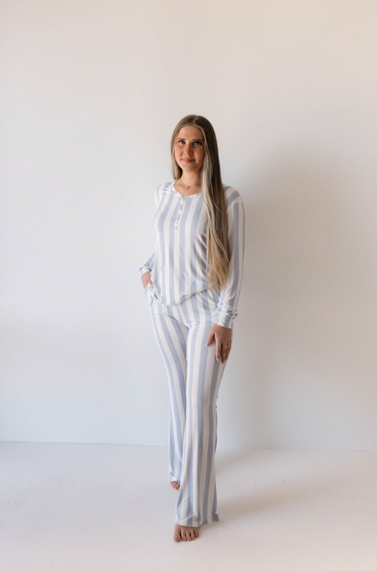 Women's Bamboo Pajamas | Ocean Stripe