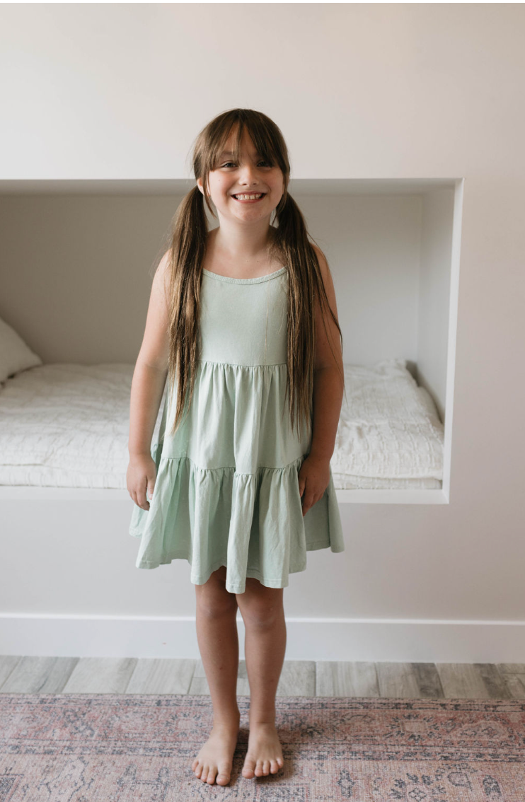 Children's Dress | Vintage Washed Spearmint