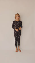 Load image into Gallery viewer, Charcoal &amp; White FF Smile | Bamboo Two Piece Pajamas