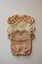 Load image into Gallery viewer, Apricot Checker | Short Sleeve Romper