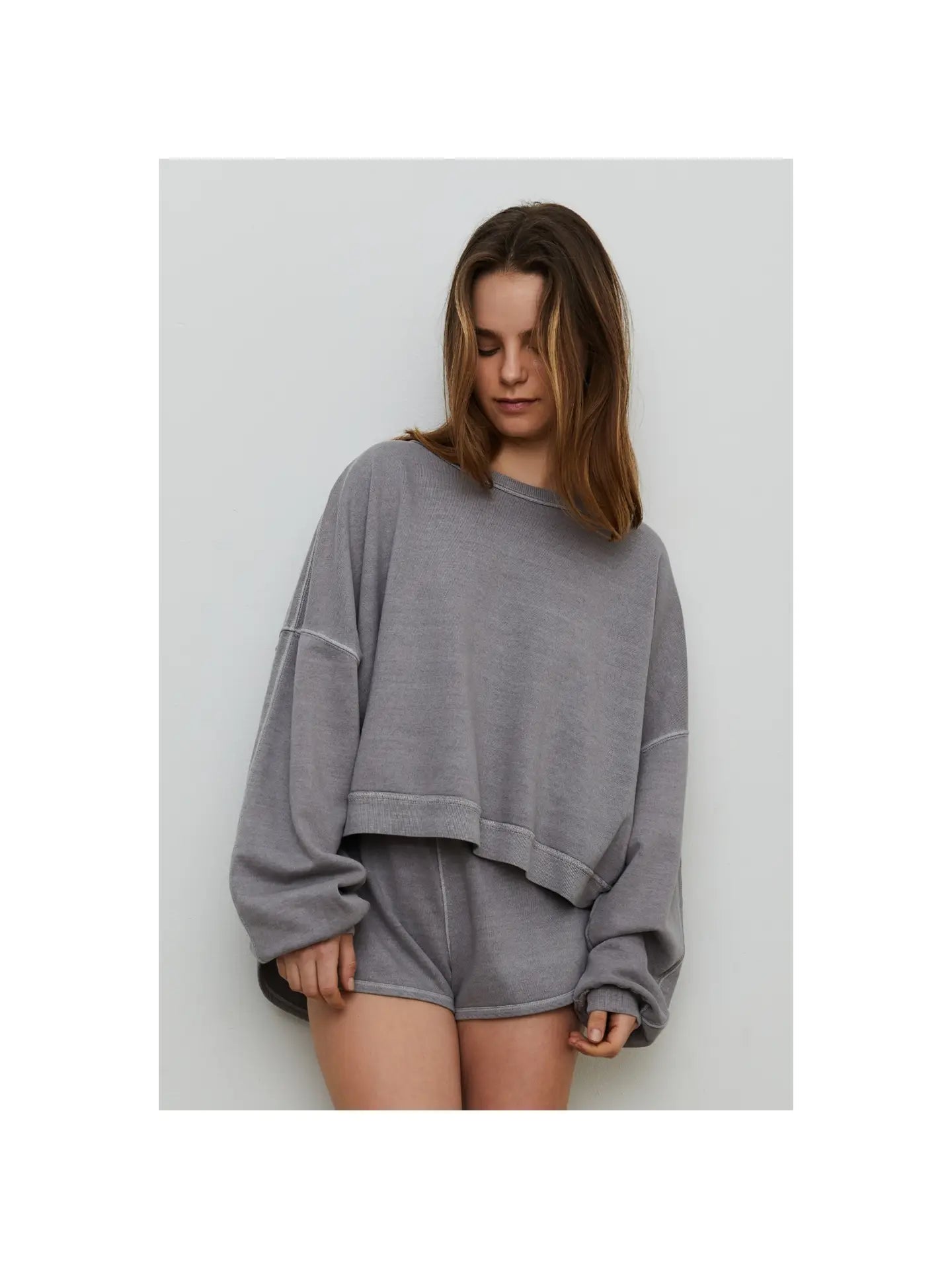 Organic Cotton Cropped Sweatshirt | Eucalyptus  Mist