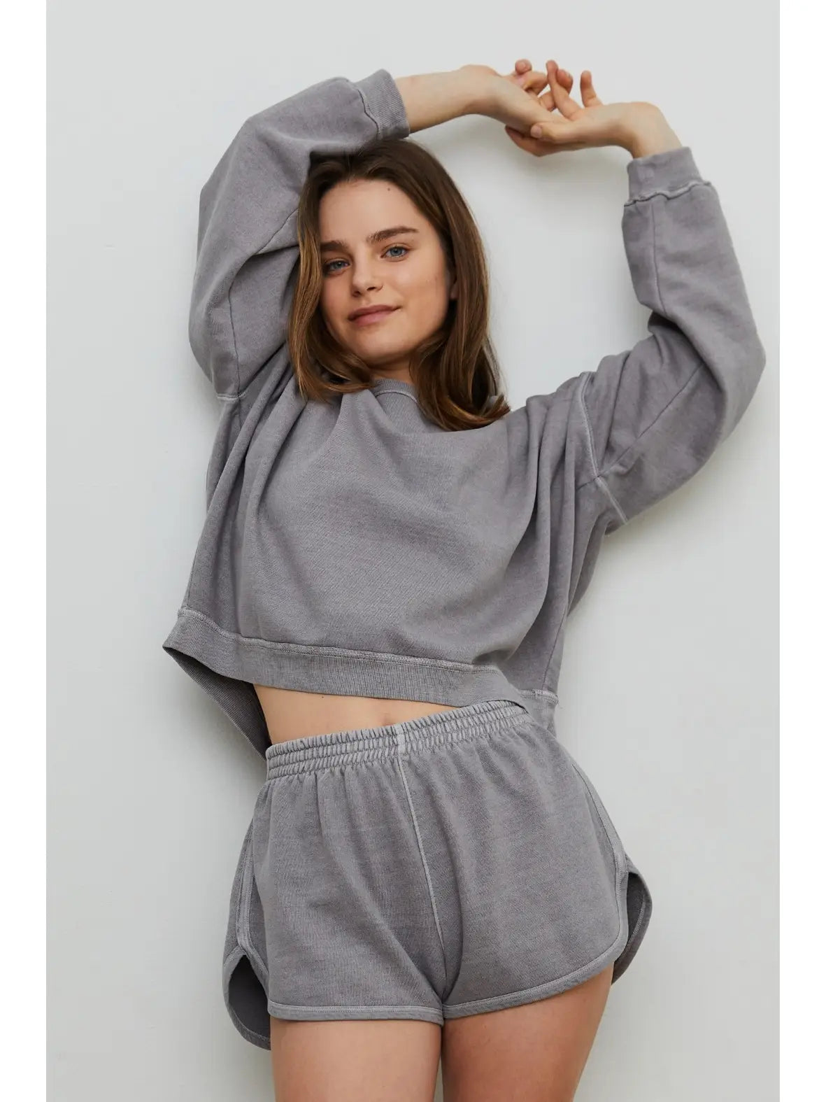 Organic Cotton Cropped Sweatshirt | Eucalyptus  Mist