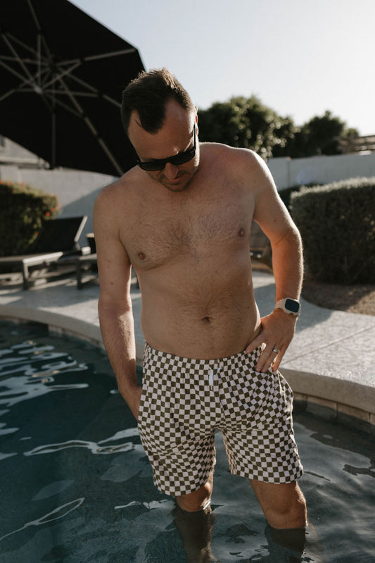 Wave Chaser Olive Checker | Men's Board Shorts