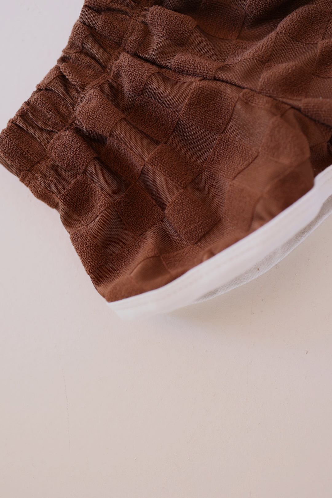 Children's Terry Cloth Shorts | Brown Checkerboard