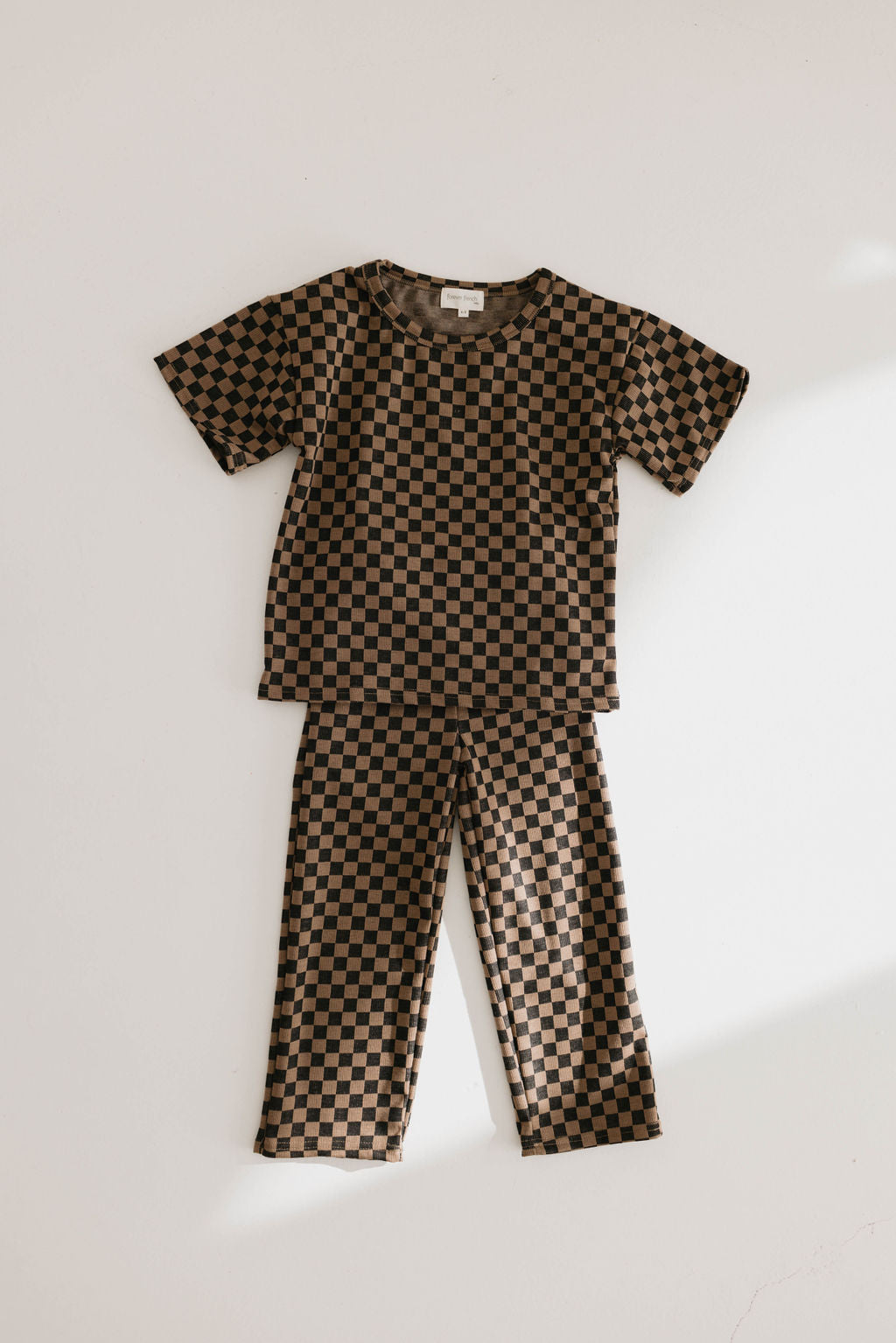 Children's Ribbed Checker Pant Set  | Check Me