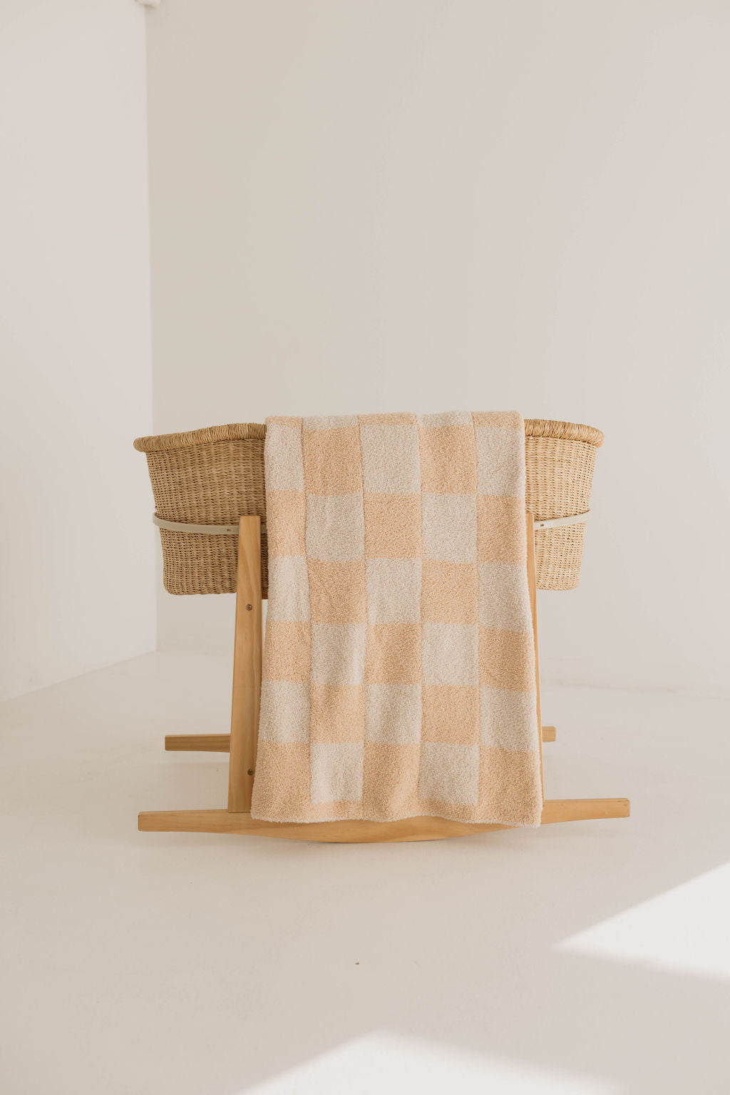 Peaches & Cream Checkerboard | Plush Blanket