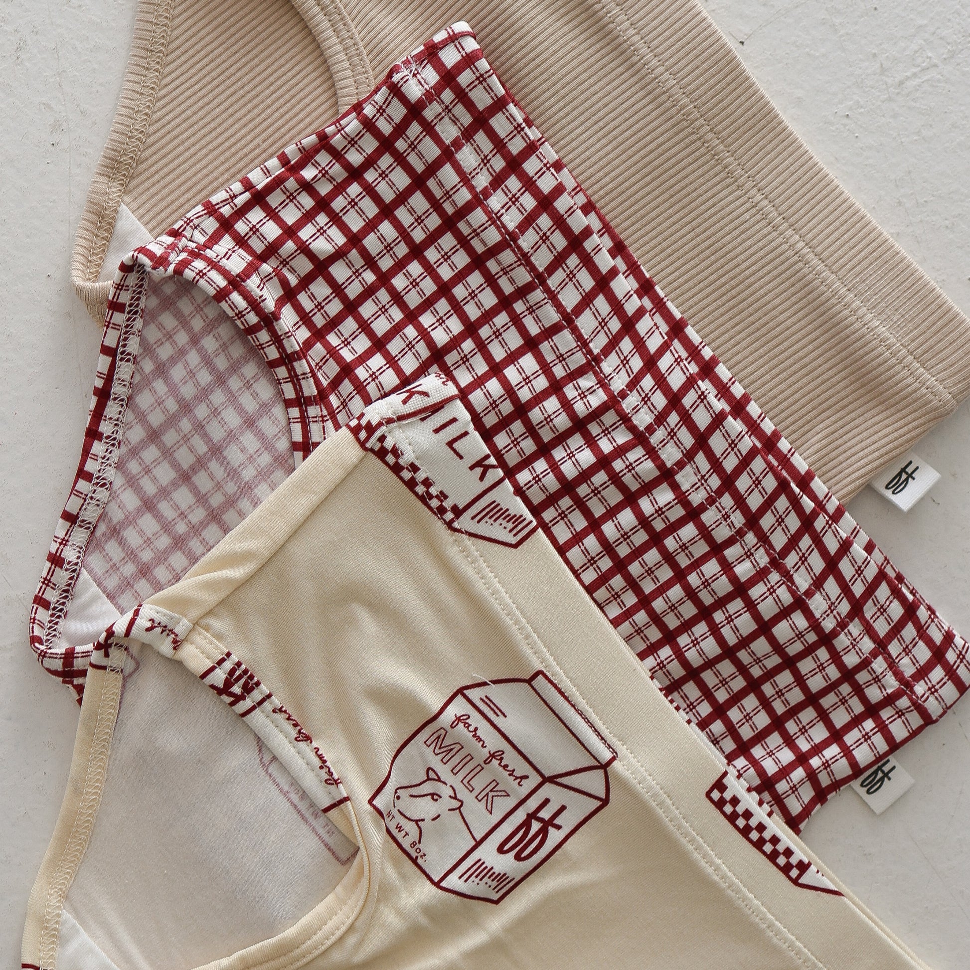 Forever french baby’s Girl's Bamboo Briefs (3 Pack) includes window pane, milk, and ribbed cream designs—hypo-allergenic and comfortable for girls.