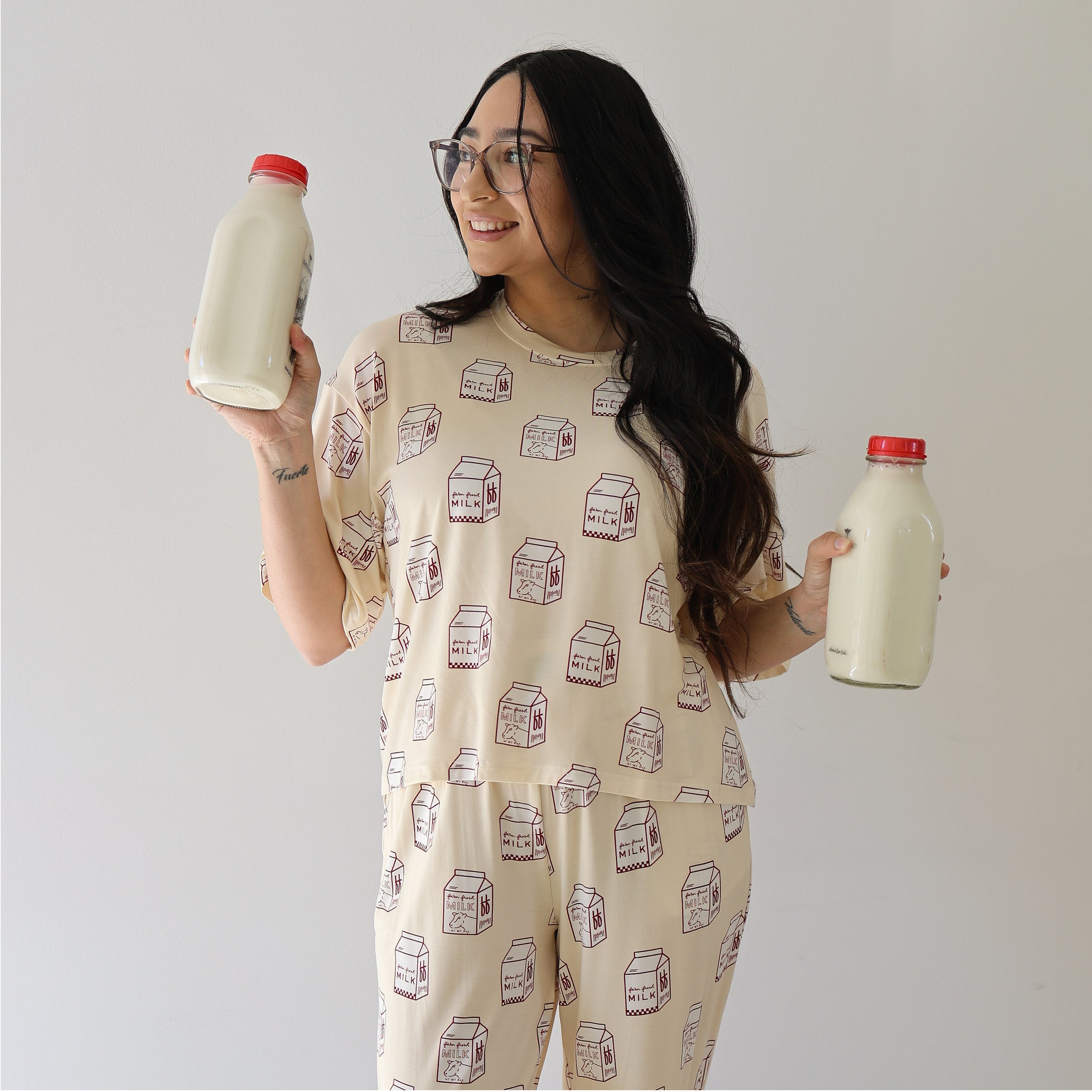 Women's Boxy Tee Lounge Set | Milk – forever french baby