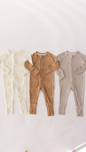 Load image into Gallery viewer, Just Smile Tan | Bamboo Zip Pajamas
