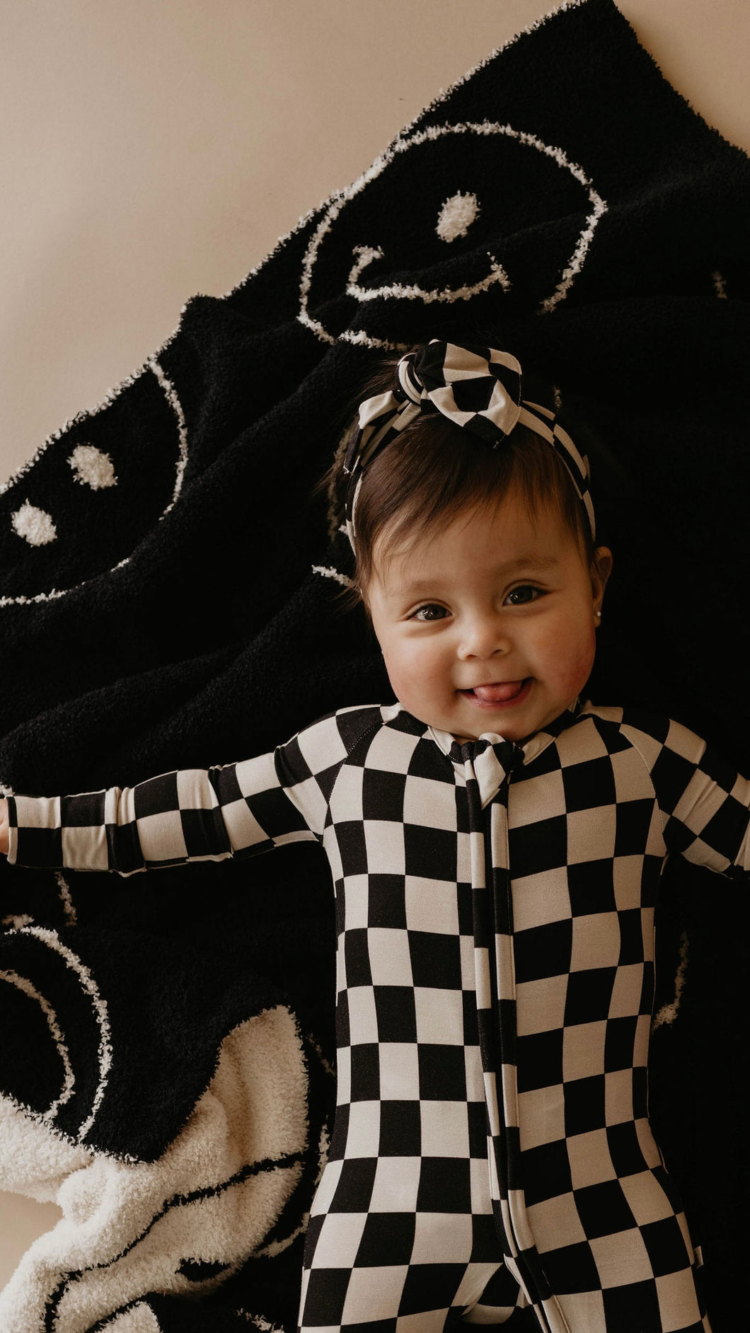 Black Checker | Bamboo Zip Pajamas – forever french baby
