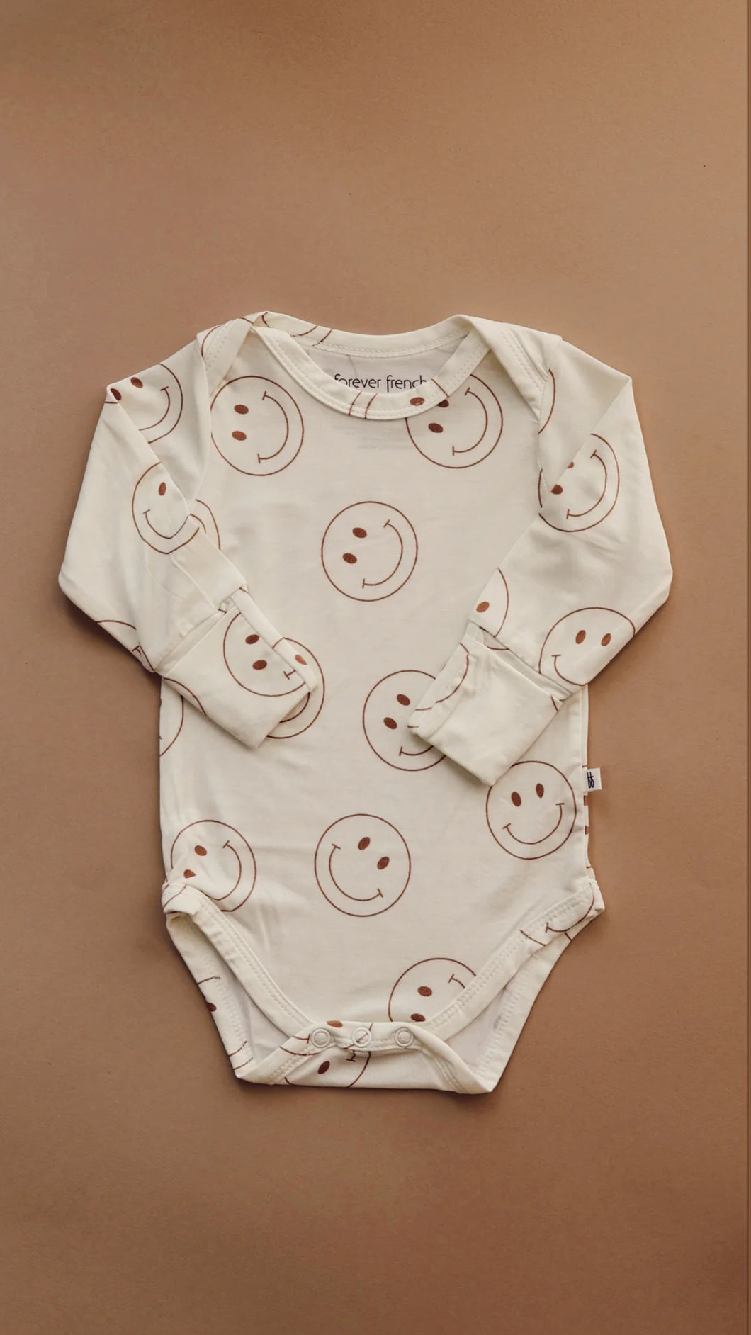 Just Smile Ivory | Bamboo Long Sleeve Snap Suit
