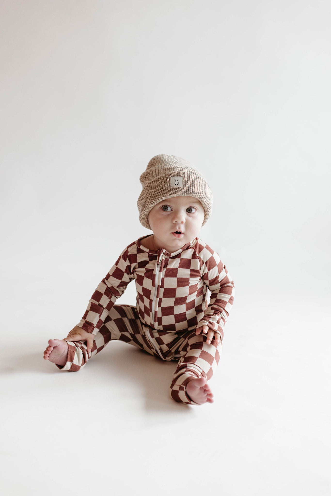 Boho Checker  Bamboo Zip Pajamas – forever french baby