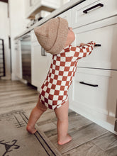 Load image into Gallery viewer, Brick Checkered | Bamboo Long Sleeve Snapsuit