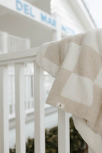 Load image into Gallery viewer, Taupe and White Checker Board | Plush Blanket