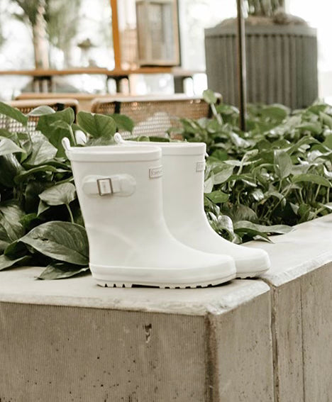 Short white rain boots best sale
